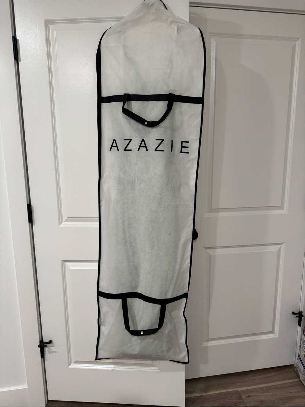Azazie Everleigh Sage Green Bridesmaid Dress with High Slit + Garment Bag - Picture 10 of 11
